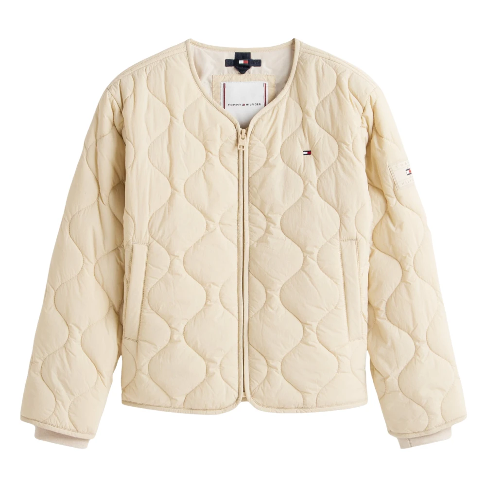 Tommy Hilfiger Girls Beige Light Jackets, 6 Y, Quilted Lightweight Jacket
