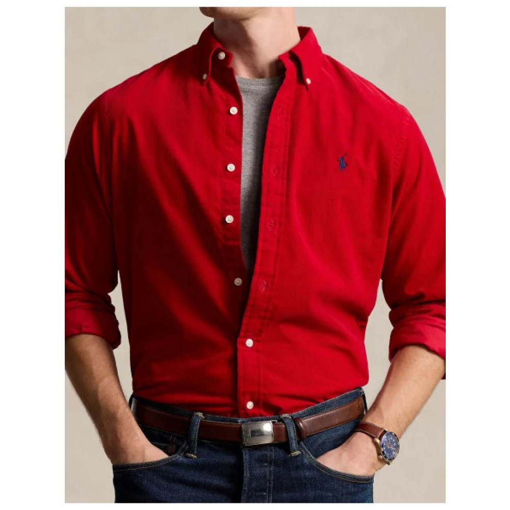 Polo Ralph Lauren Slim Fit Fluwelen Overhemd Red Heren