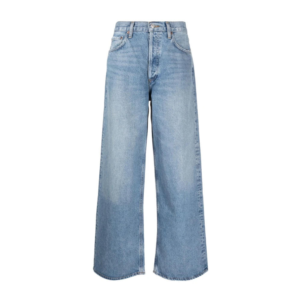 Agolde Blue Wide Jeans, Female, W27, Light Baggy Jeans Women