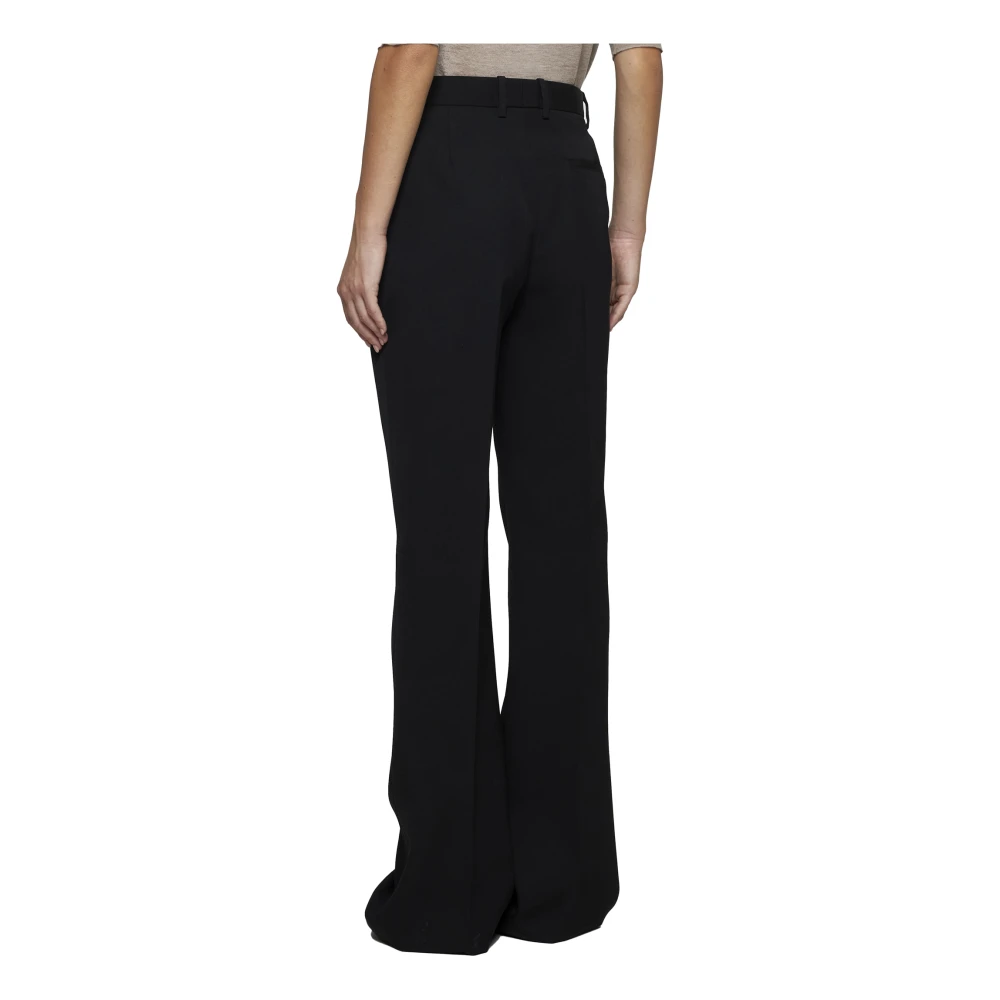 Bottega Veneta Zwarte Wollen Flared Broek Black Dames