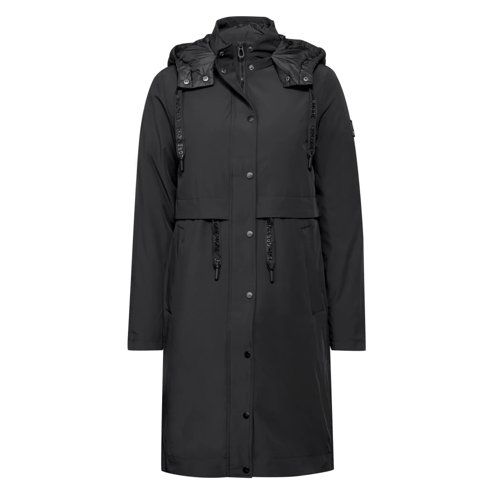 cecil 2-in-1 Trenchcoat met Afneembare Capuchon Black Dames