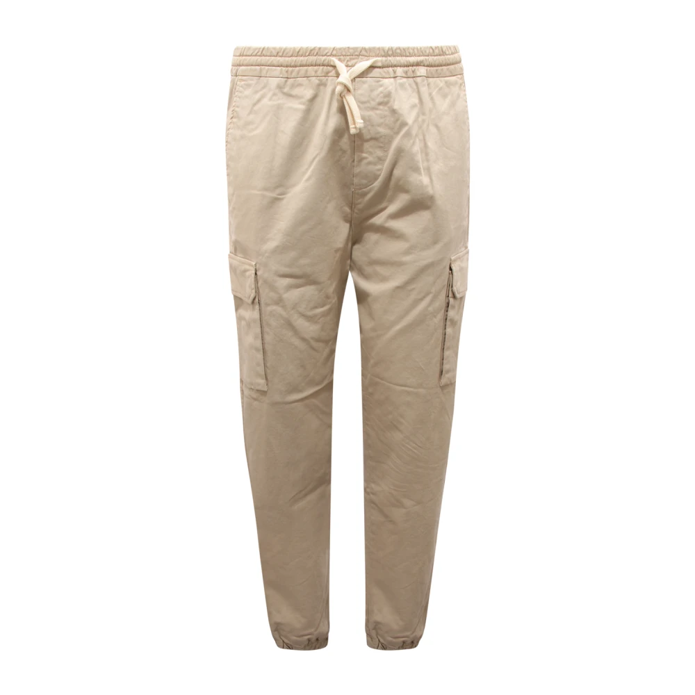 Fay Beige Slim-Fit Trousers, Male, W36, Cargo Trousers Made In Italy