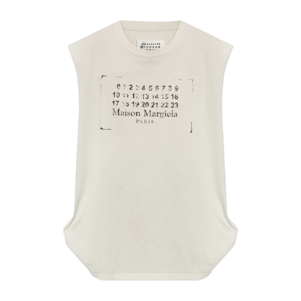 Maison Margiela Women's Beige Top With Z Logo