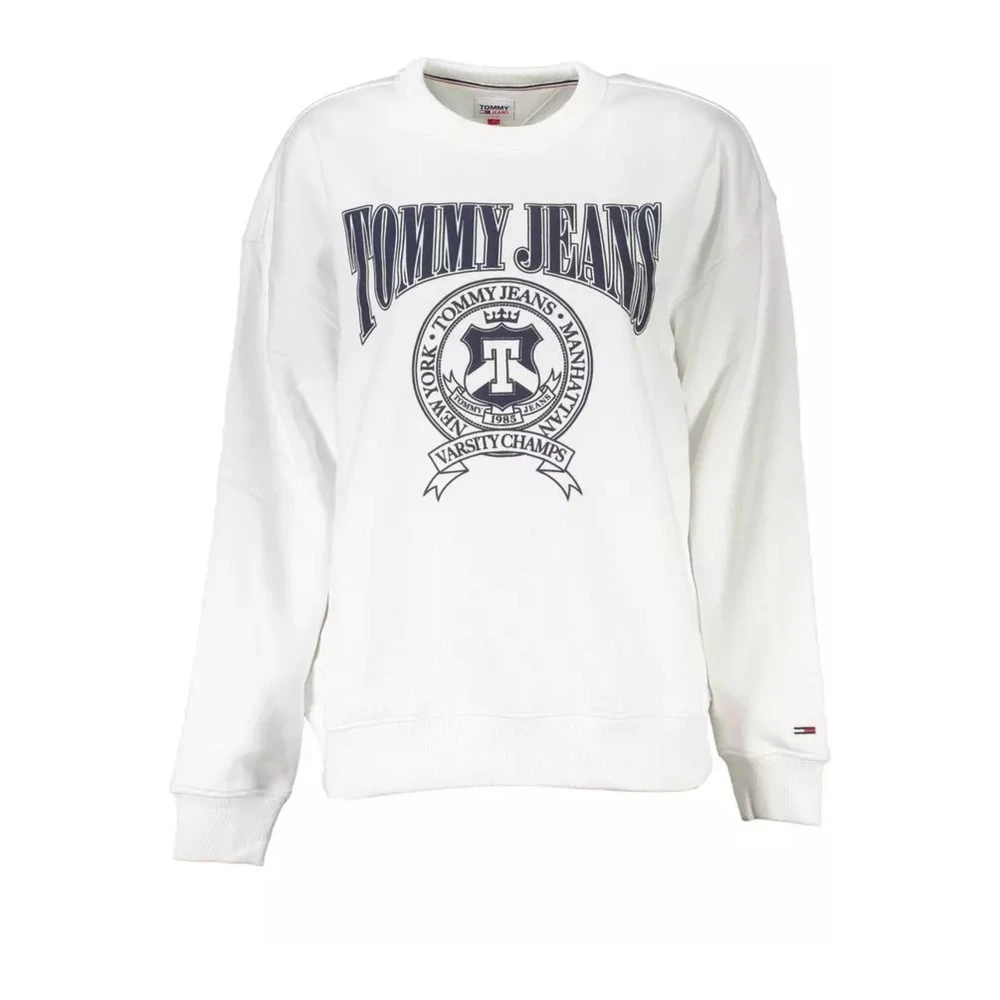 Tommy Hilfiger Women's White Sweatshirts, Xl, Cotton Fleece Crew Neck Sweatshirt