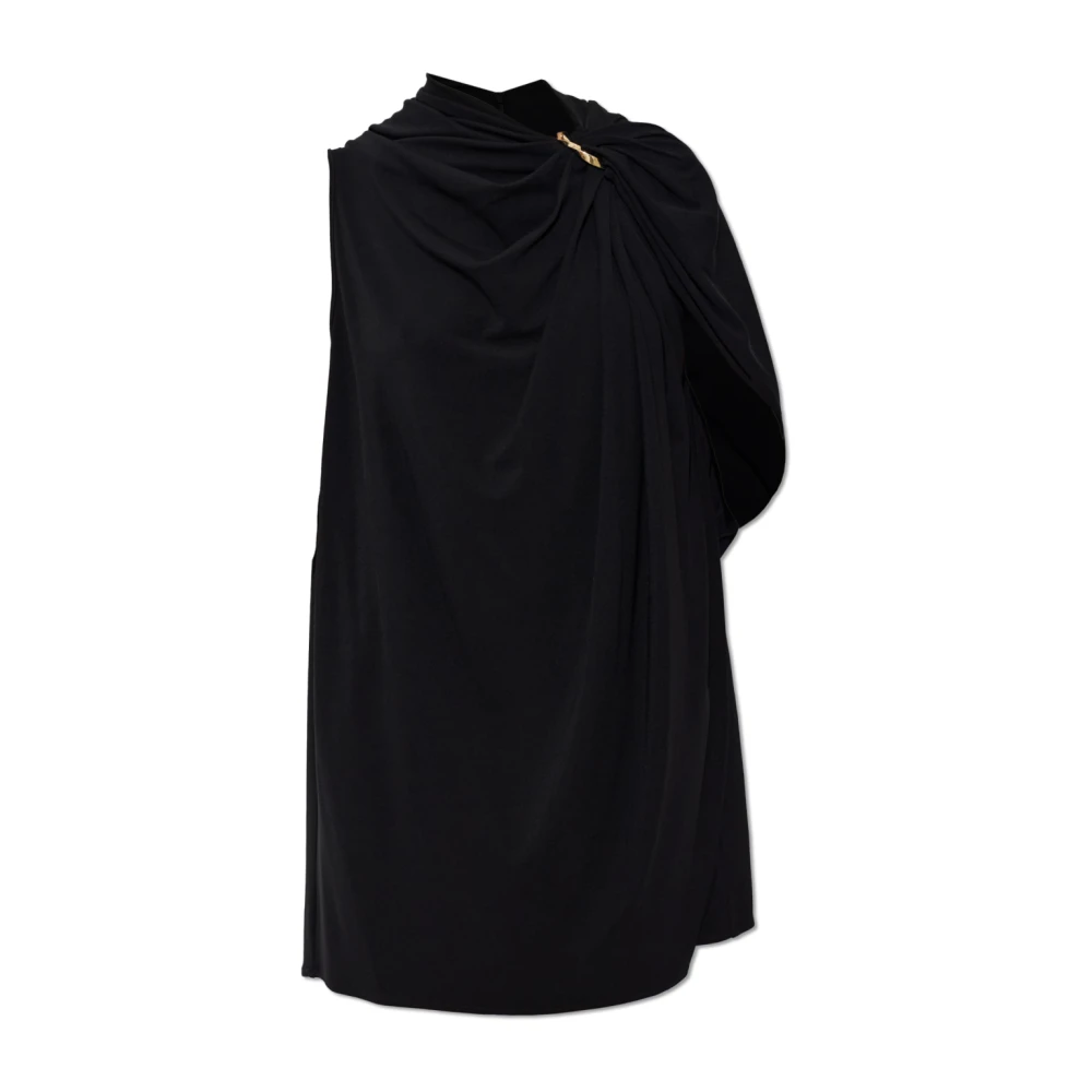 Sportmax Epoche Draped Mini Dress - Female - Party Dresses - Black - L - Dresses