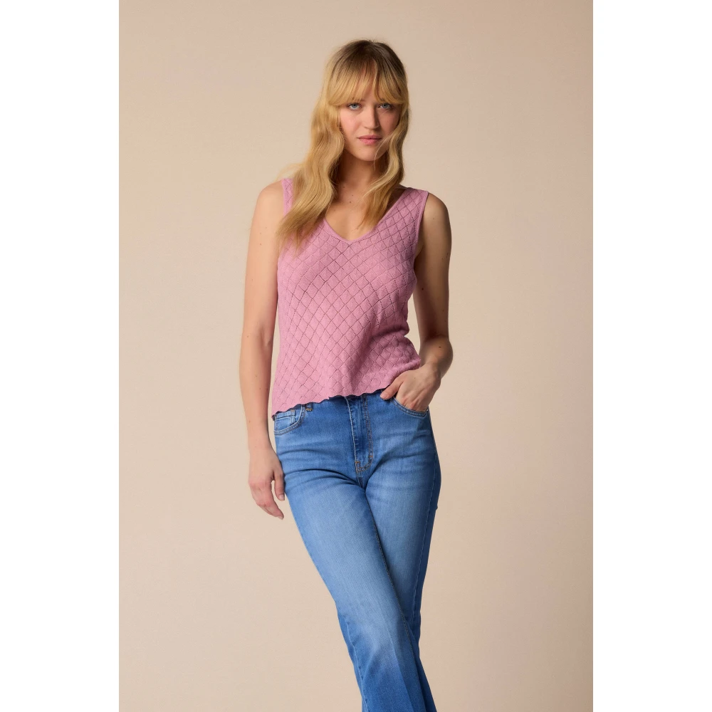 Kocca Stijlvolle mouwloze tops voor vrouwen Purple Dames