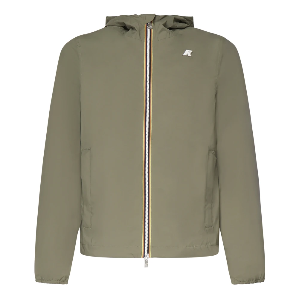 K-Way Hombre Verde - Chaqueta Impermeable Para Exteriores Con Capucha Ajustable - Jackets - S
