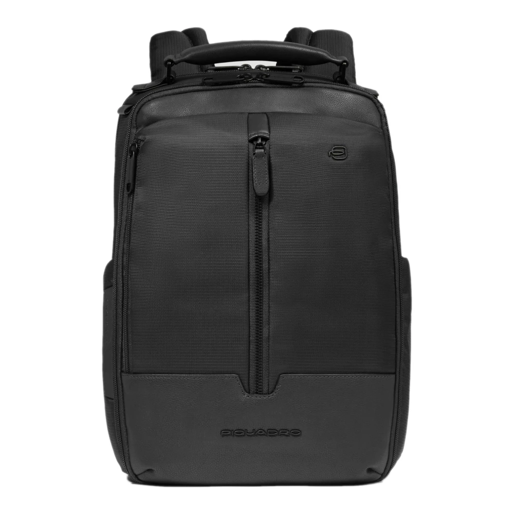 Piquadro Homme Noir Sacs, Taille: One Size Sac À Dos De Voyage Pour Ordinateur Portable 14" En Tissu