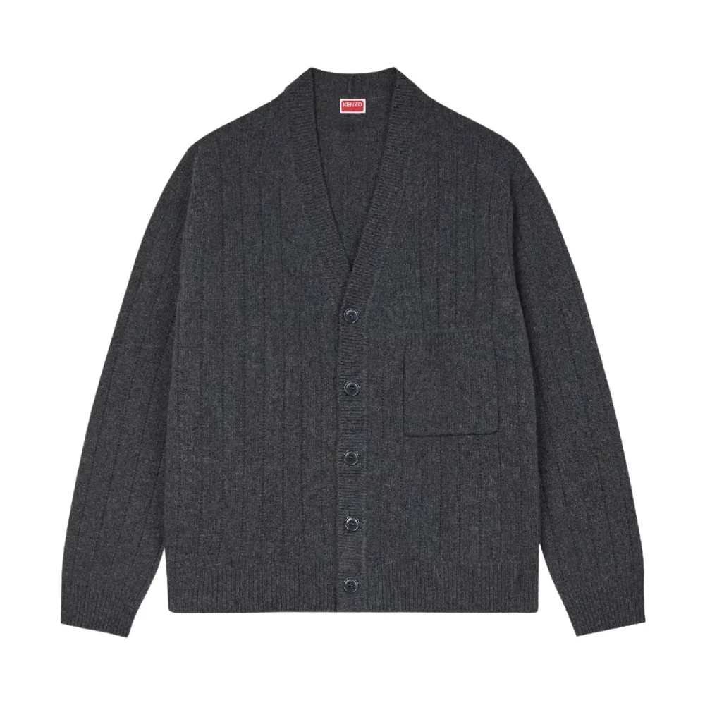 Kenzo Men's Gray Wool Cardigan