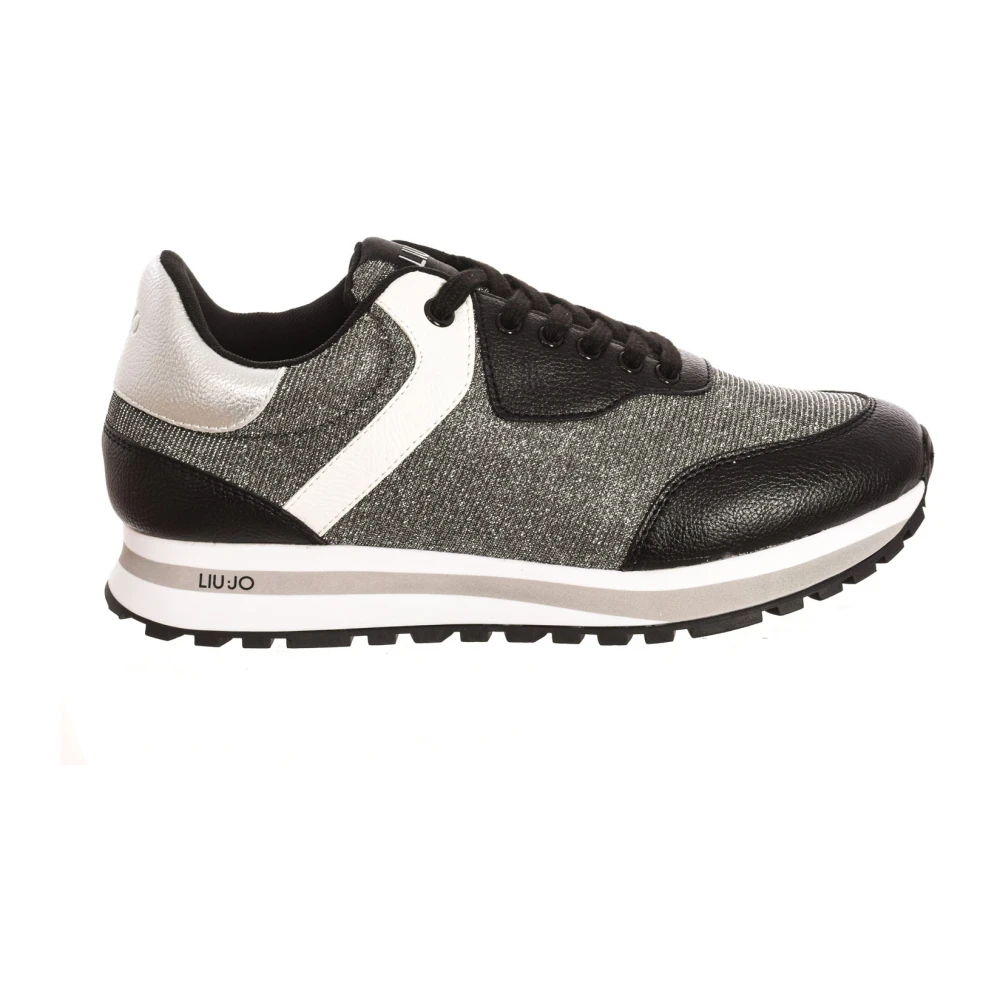 Liu Jo Glitter Sneakers met Metallic Details Dames Schoenen Zwart