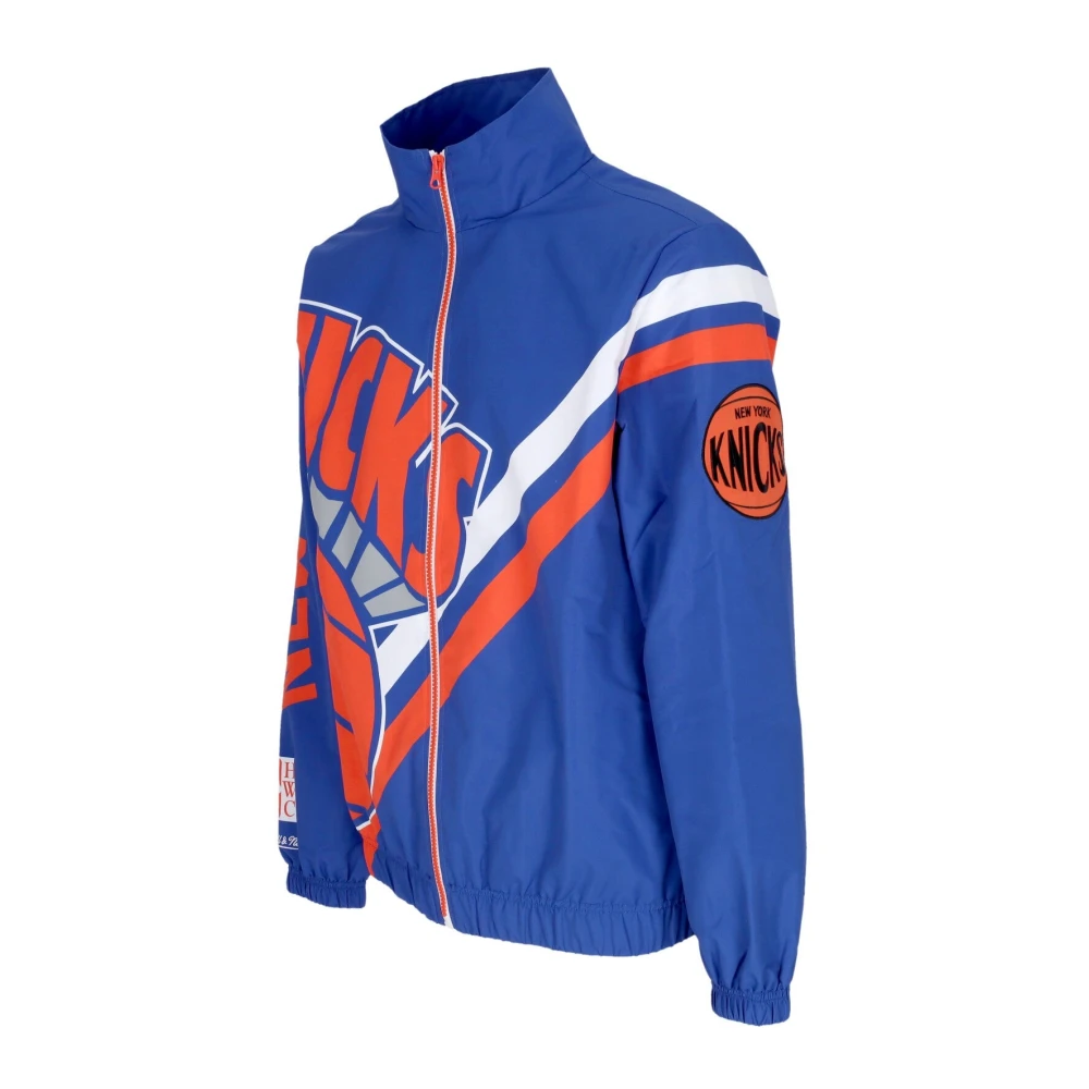 Mitchell & Ness NBA Exploded Logo Windbreaker Jas Blue Heren
