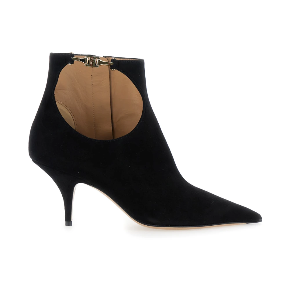 Ferragamo Svart Bootie Mid-Häl Agia Stövlar