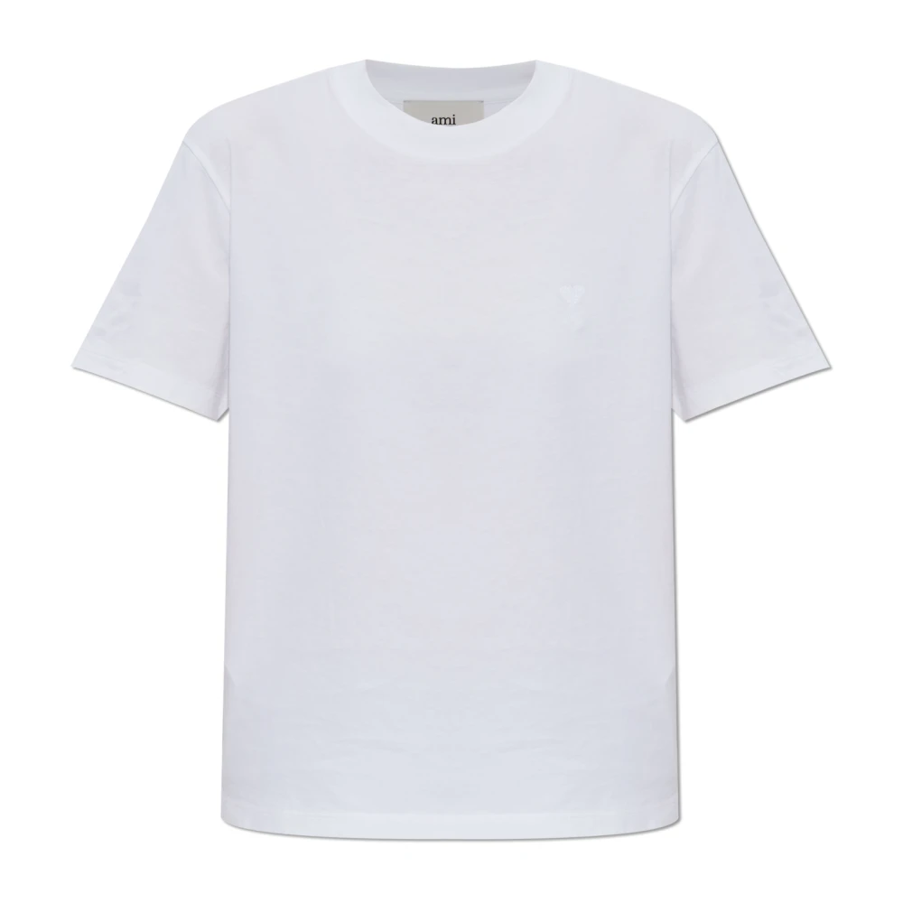 Ami Paris T-shirt med logotyp White, Dam