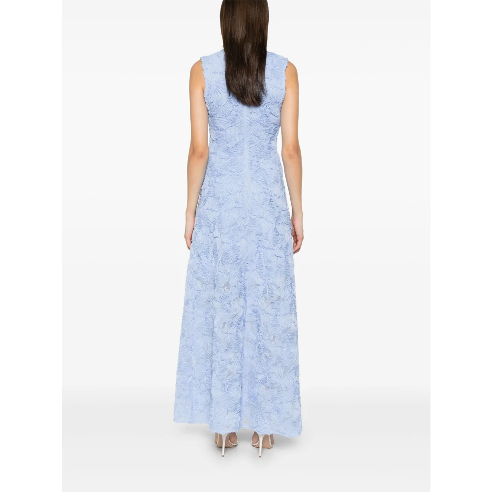 Rotate Birger Christensen Lichtblauwe Mesh Maxi Jurk Blue Dames