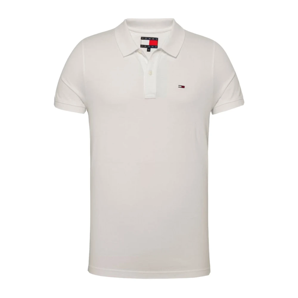 Tommy Jeans Geborduurd logo poloshirt White Heren