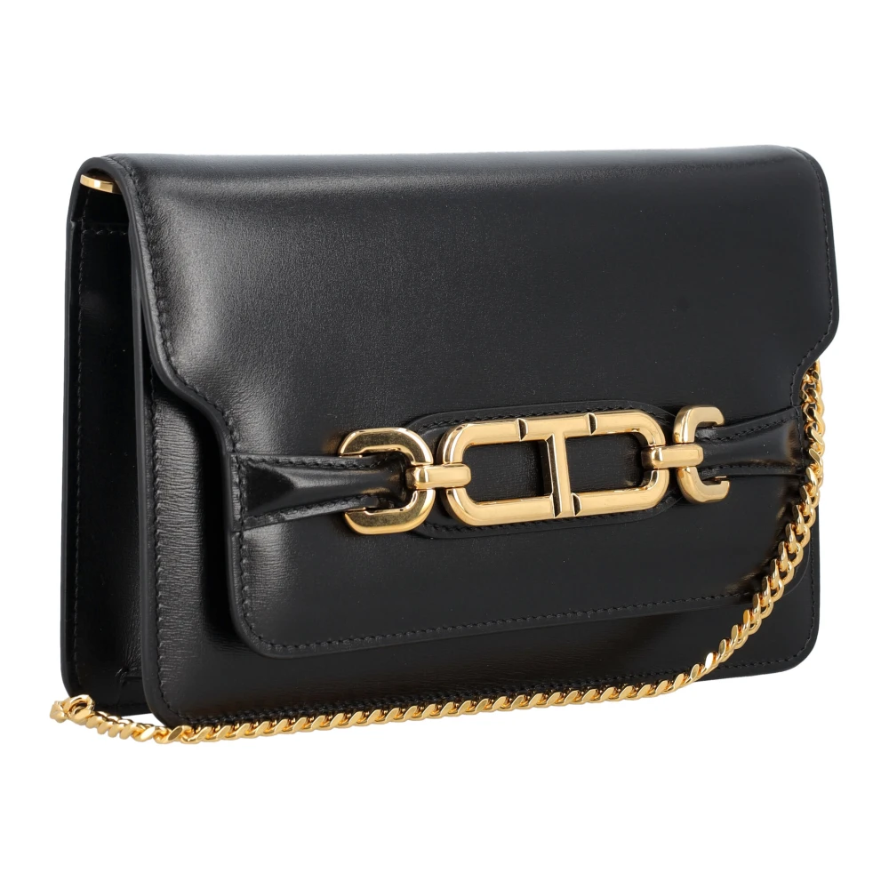 Tom Ford Zwarte Leren Schoudertas met Ketting Black Dames