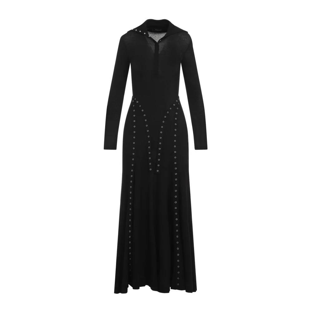 Simone Rocha Svart Ribbstickad Klänning Aw24 Black, Dam