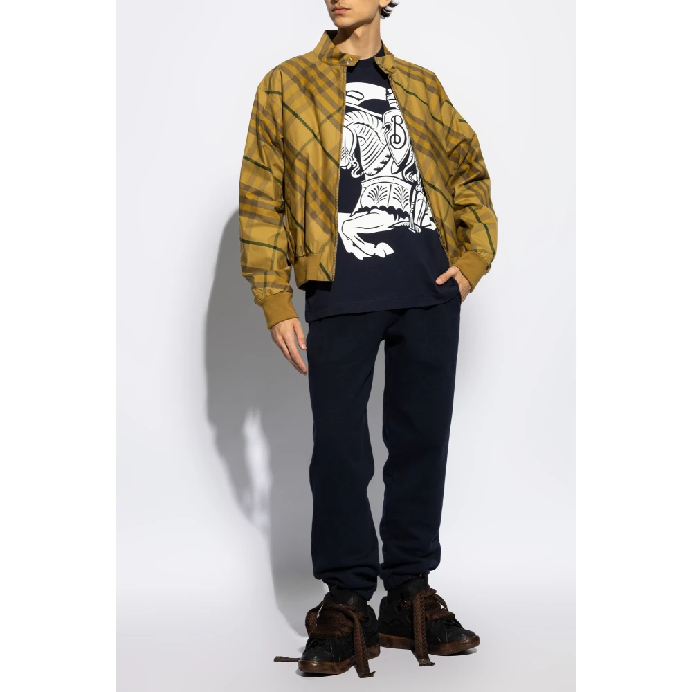 Burberry T-shirt met logo Blue Heren