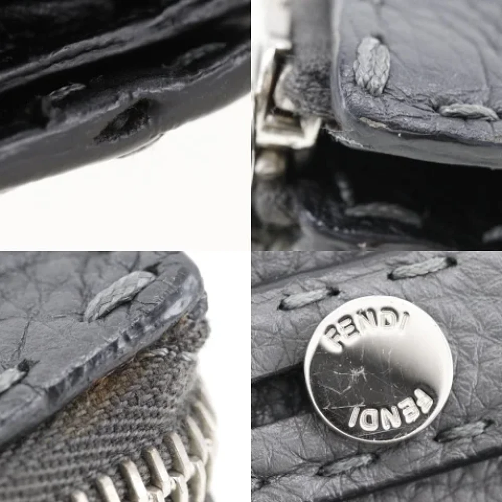 Fendi Vintage Pre-owned Leather clutches Black Dames
