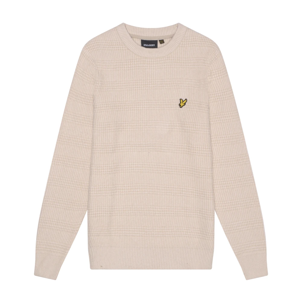 Lyle & Scott Gebreide Wafeltrui Beige Heren