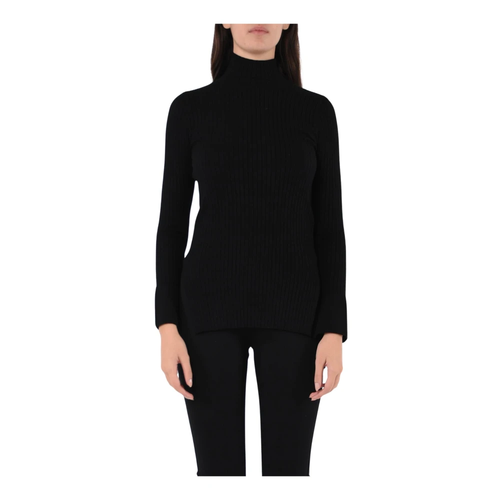 Akep Women's Black Turtlenecks, Xl, Ribbed Turtleneck
