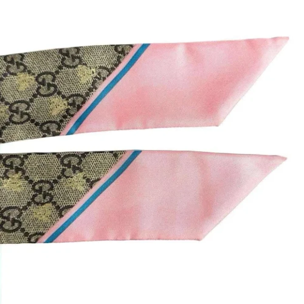 Gucci Vintage Pre-owned Silk scarves Beige Dames