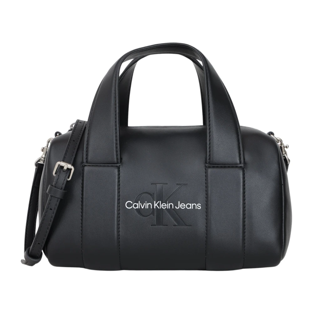 Calvin Klein Jeans Vierkante Barrel Tas Herfst Winter Collectie Black Dames