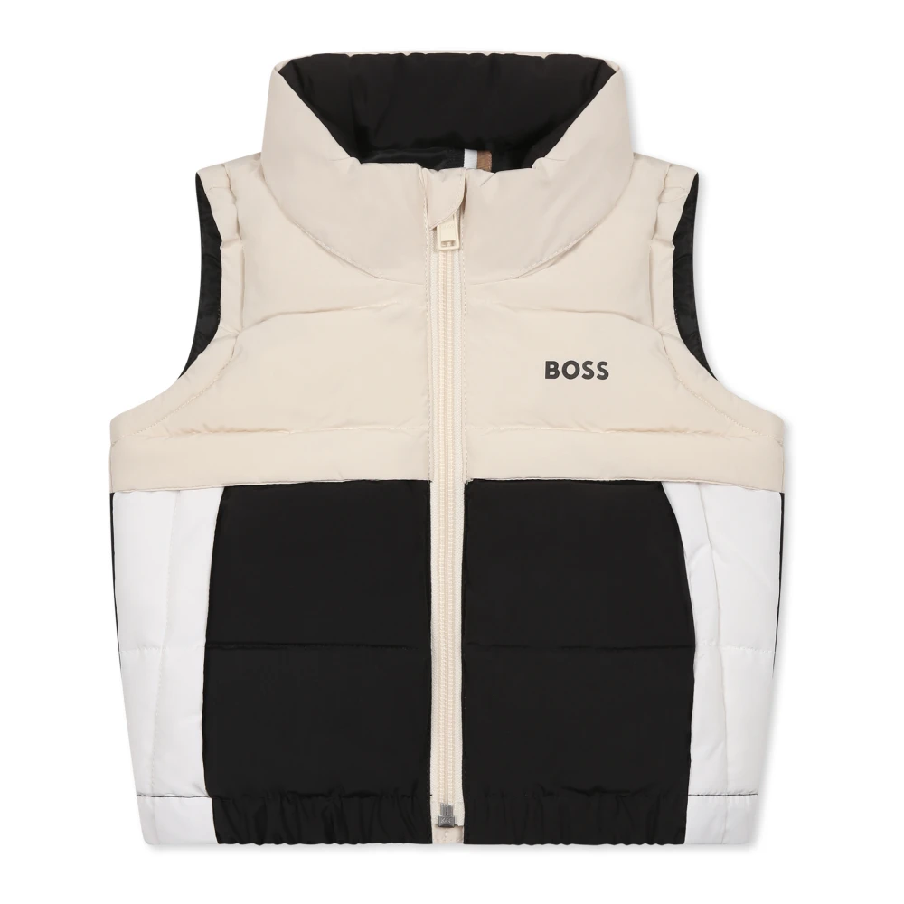 Hugo Boss Quiltad Multifärgad Vattentät Väst med Huva Beige, Unisex