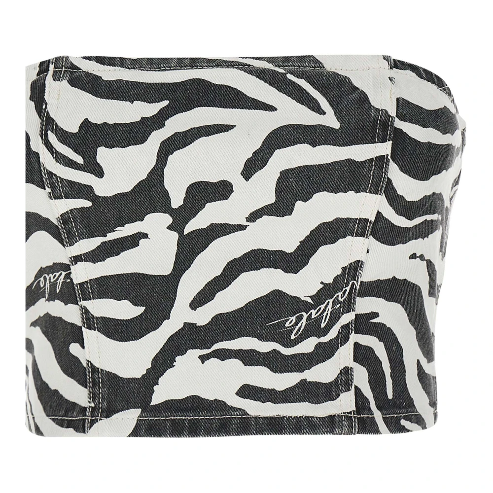 Rotate Birger Christensen Zebra Pattern Bandeau Top Multicolor Dames