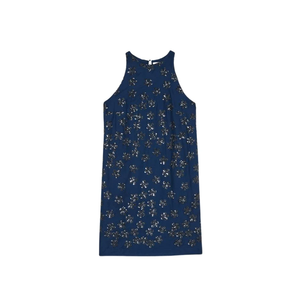 Ottod'Ame Korte Pailletten Geborduurde Jurk Blue Dames