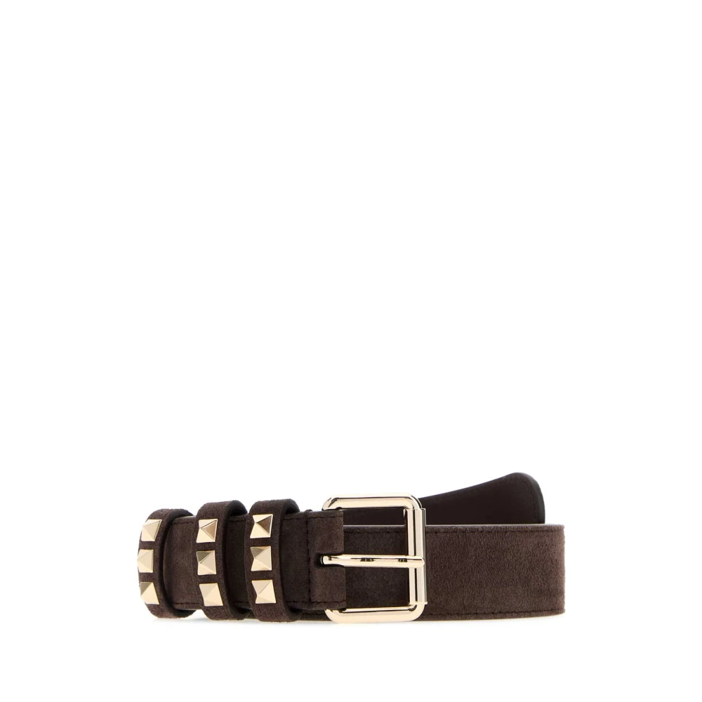 Valentino Garavani Donna Marrone - Cintura In Camoscio Rockstud - Accessories - 75 Cm