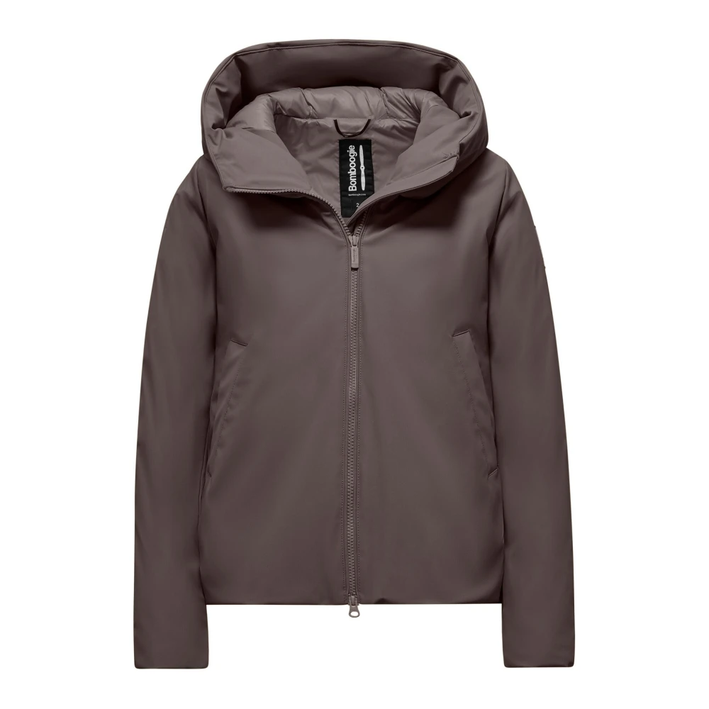 BomBoogie Bimateriaal korte gewatteerde jas Brown Dames