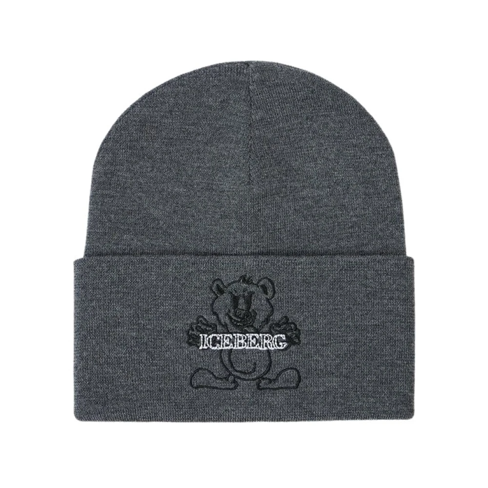 Iceberg Extrafijne merinowol muts Gray Heren