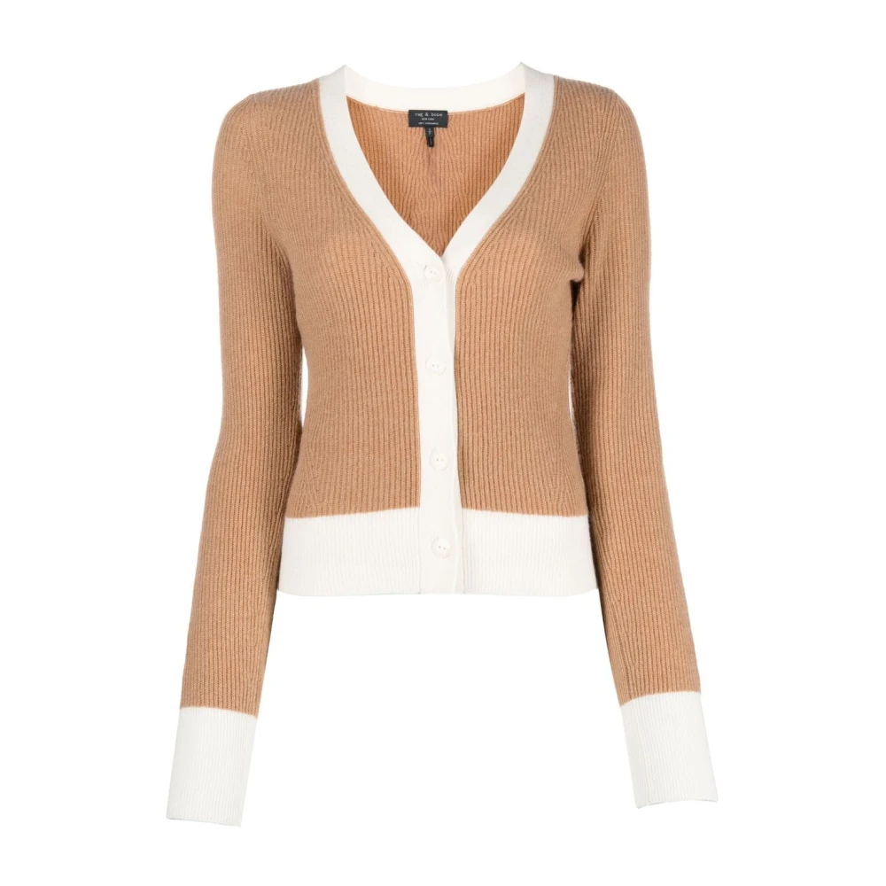 Rag & Bone Cashmere Vee Cardigan i Beige Beige, Dam