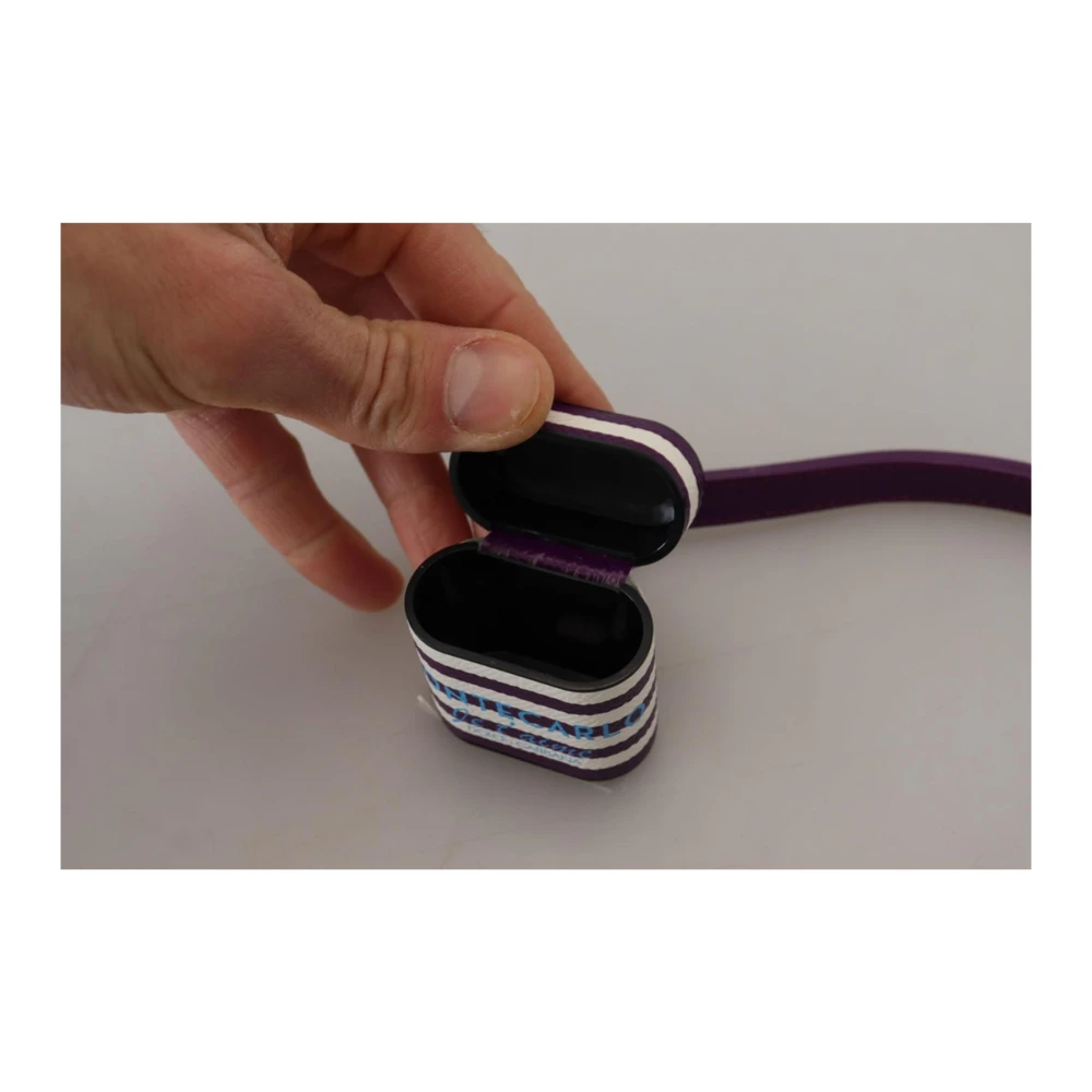Dolce & Gabbana Paarse Leren Airpods Hoes Modieus en Trendy Ontwerp Purple Dames