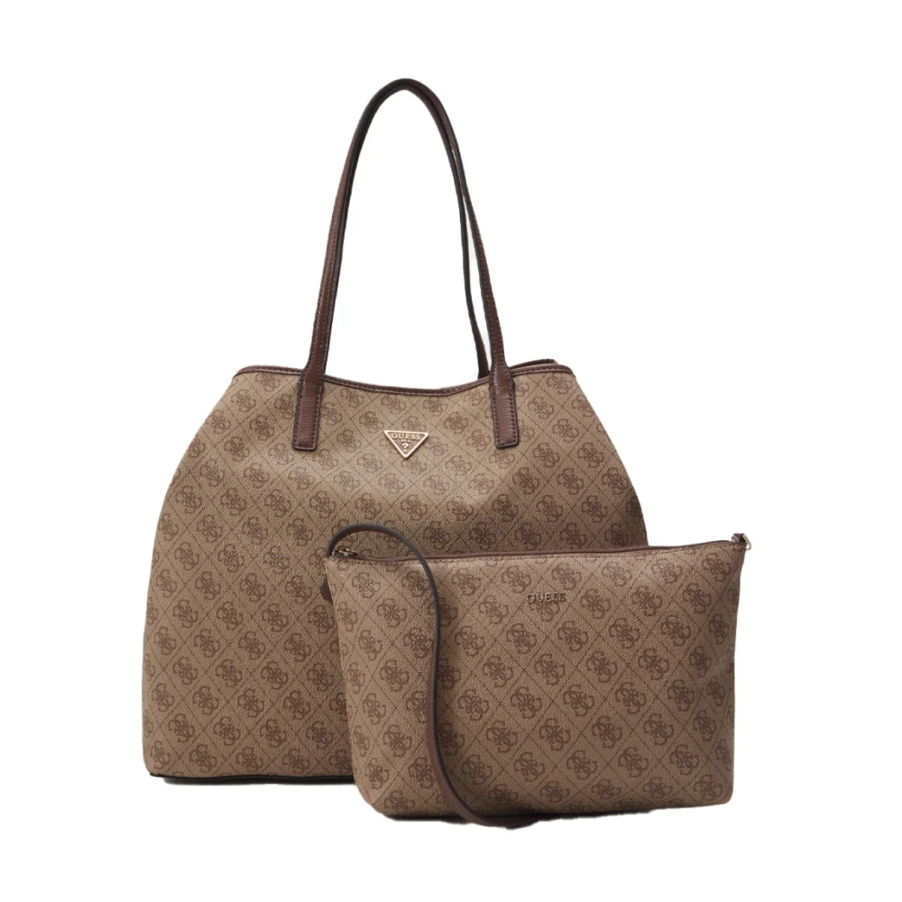 Guess , Shopping Bags, Female, Brown, One Size, Sac Cabas 2En1 Victtoria