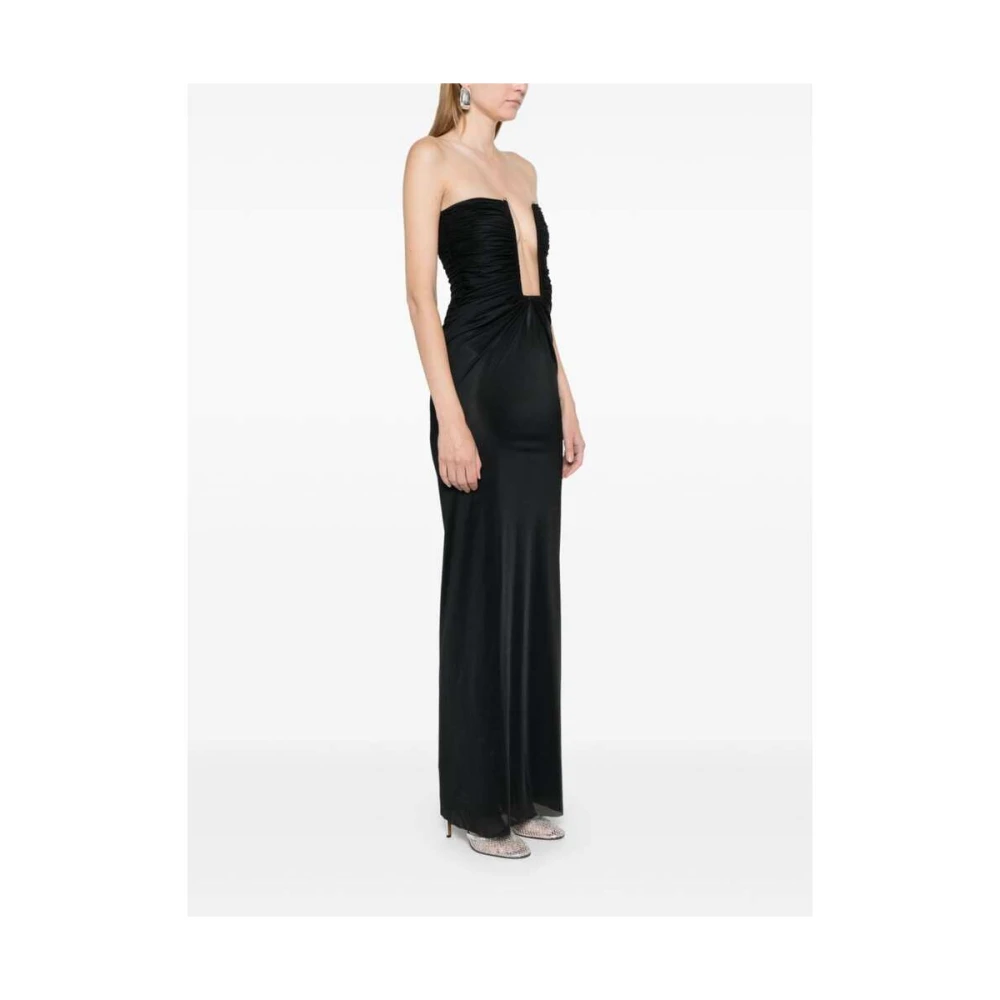 Christopher Esber Zwarte Strapless Column Jurk met Hardware Detail Black Dames