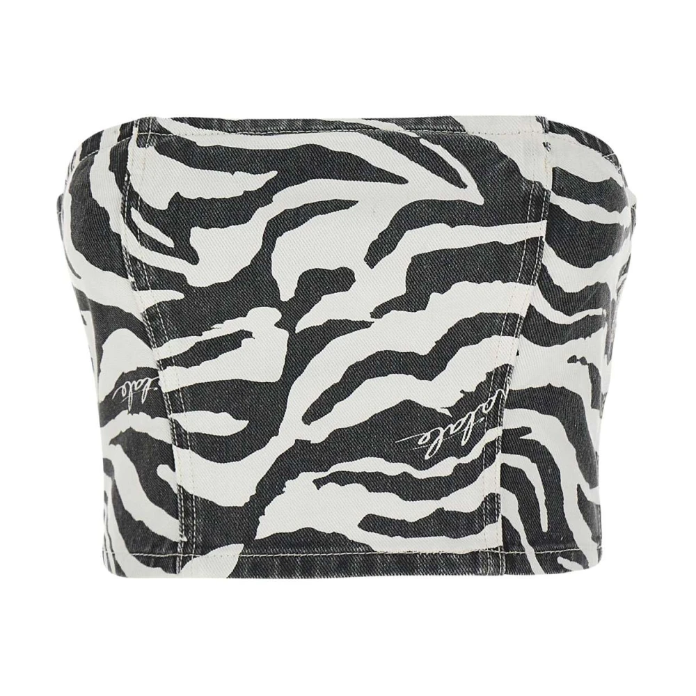 Rotate Birger Christensen Zebra Pattern Bandeau Top Multicolor Dames