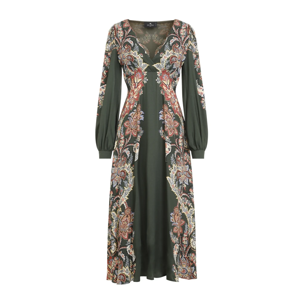 ETRO Groene Jurk voor Vrouwen Aw24 Multicolor Dames