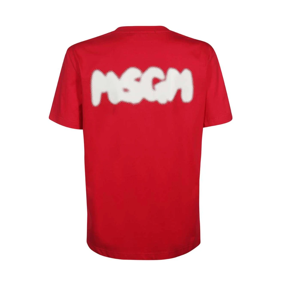 Msgm Katoenen T-shirt met Achterprint Red Dames