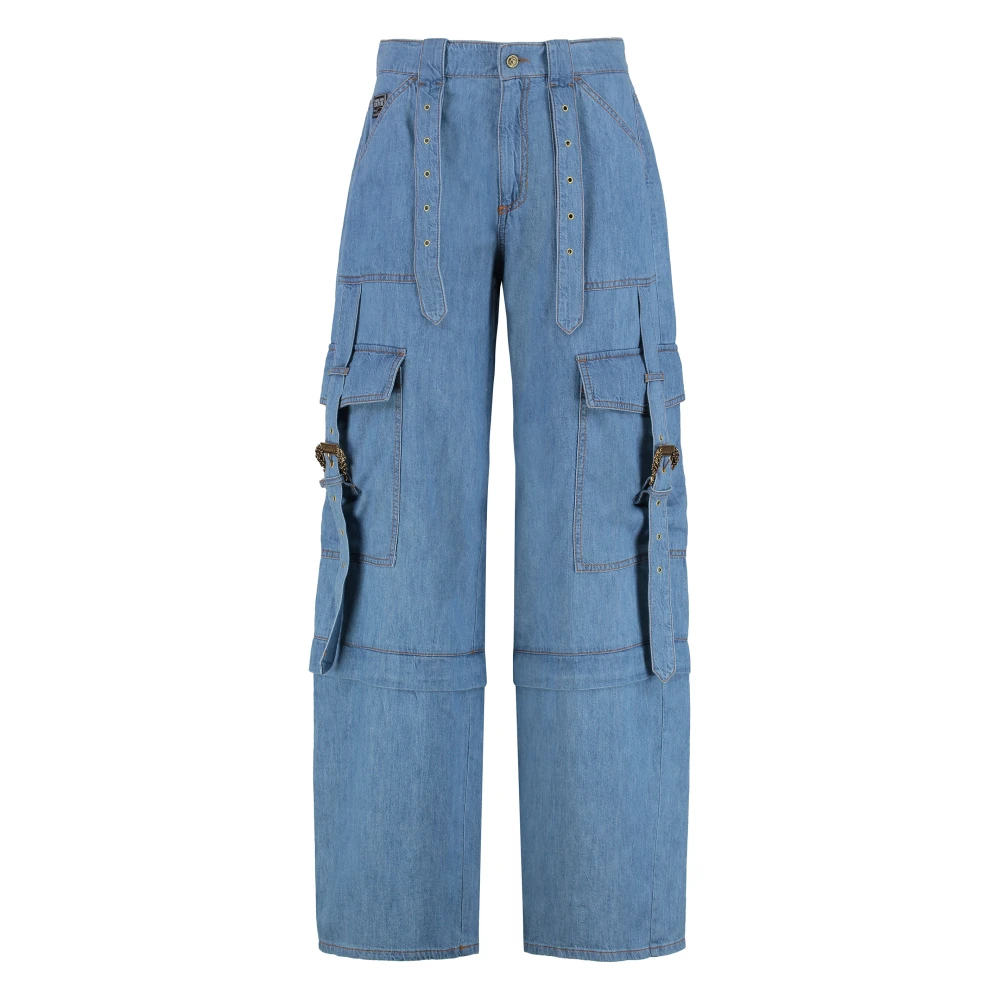 Versace Jeans Couture Women's Blue Cotton Cargo Trousers