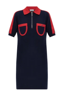 Cotton Knit Zip Midi Dress