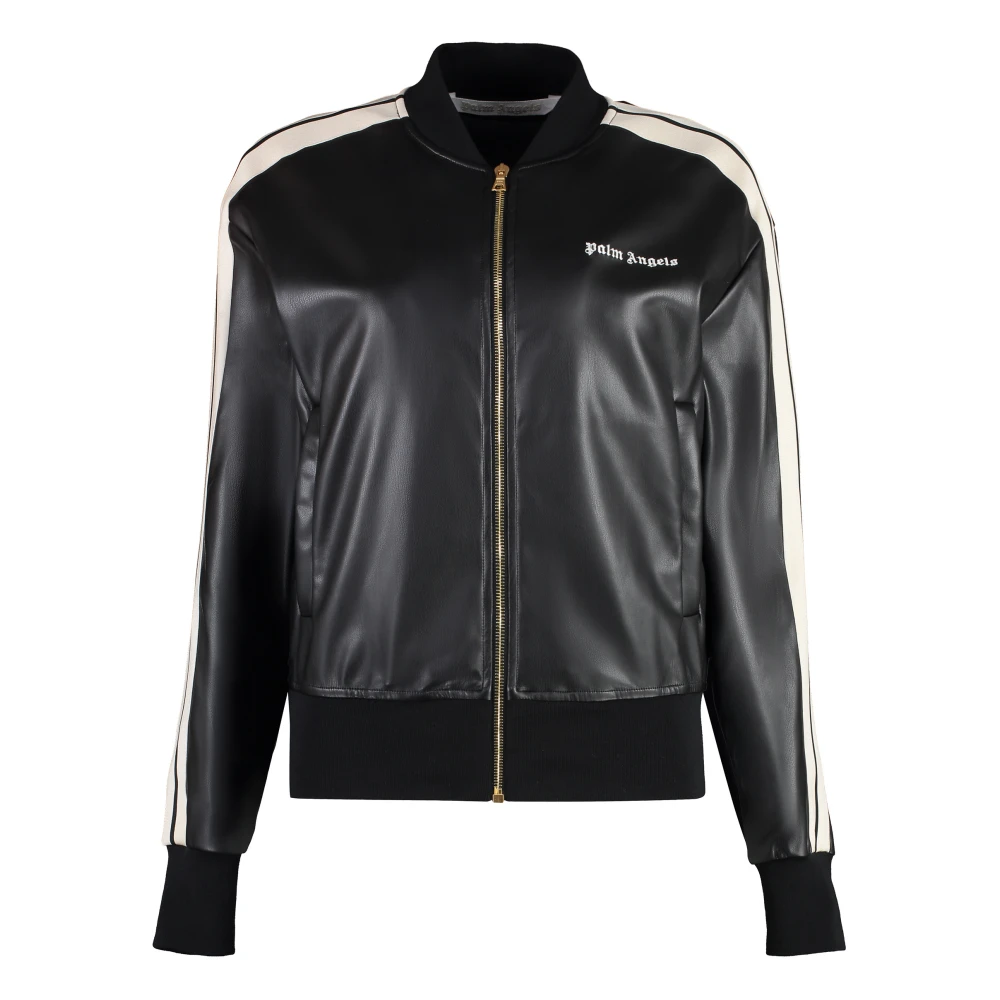 Palm Angels Sweatshirt met rits en zijstrepen Black Dames