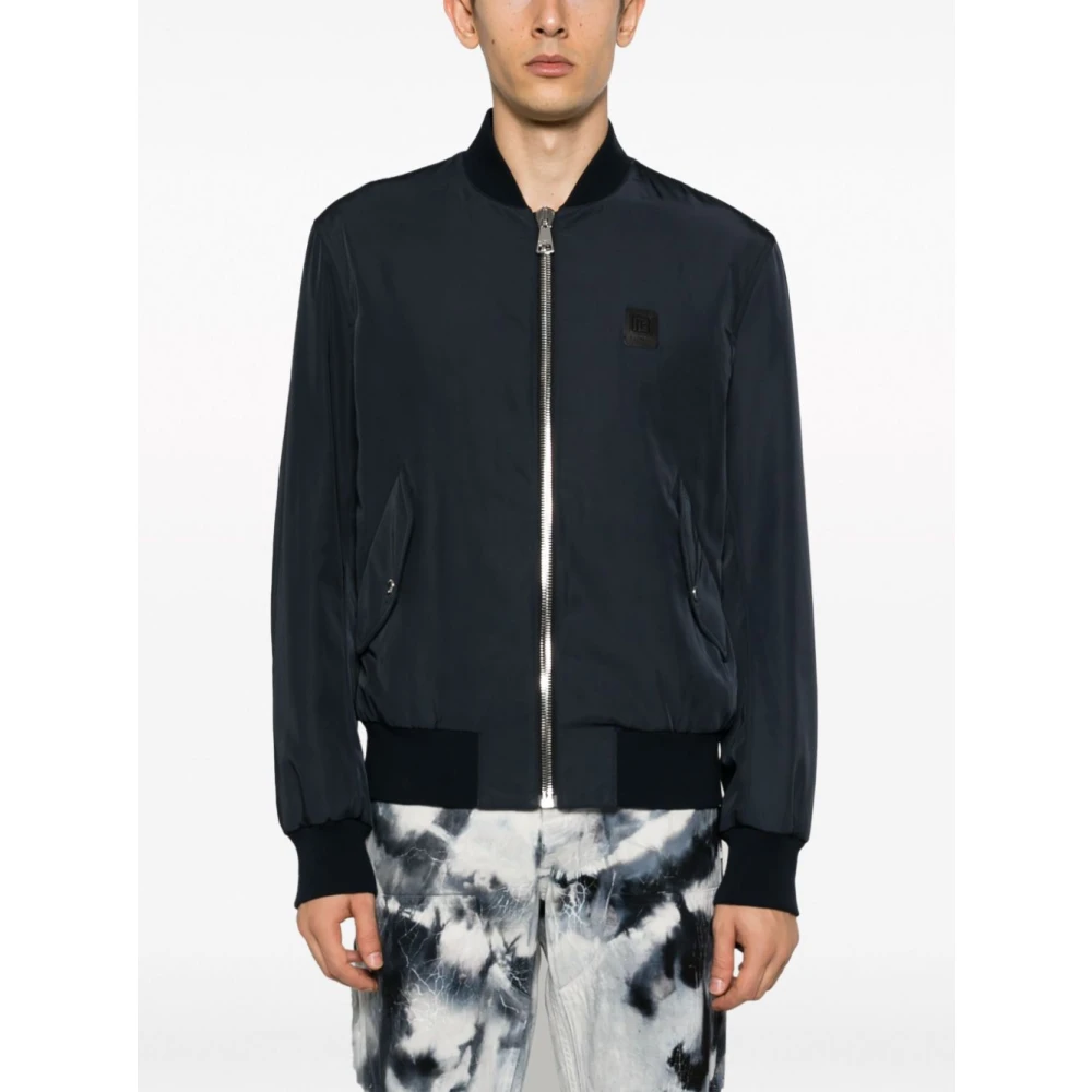 Balmain Blauwe Parka Jas voor Heren Blue Heren