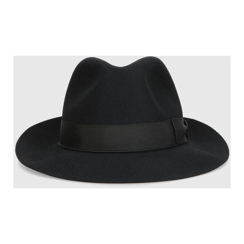 Borsalino Klassieke Vilthoed met Grosgrain Lint Black Heren