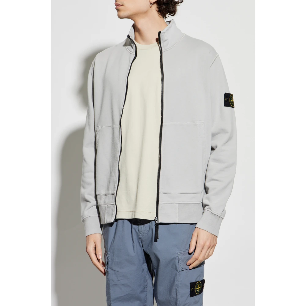 Stone Island Sweatshirt met logo Gray Heren