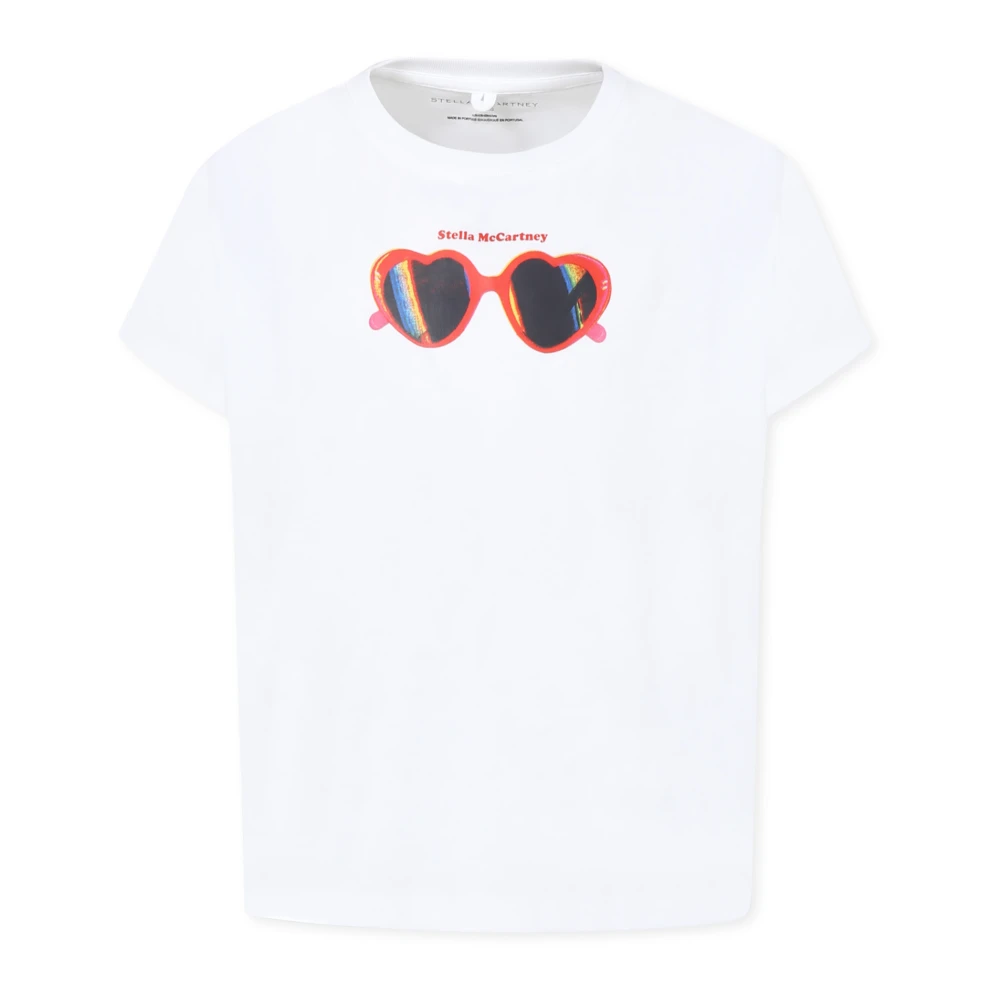 Stella McCartney Vit Solglasögon Tryck T-shirt White, Unisex