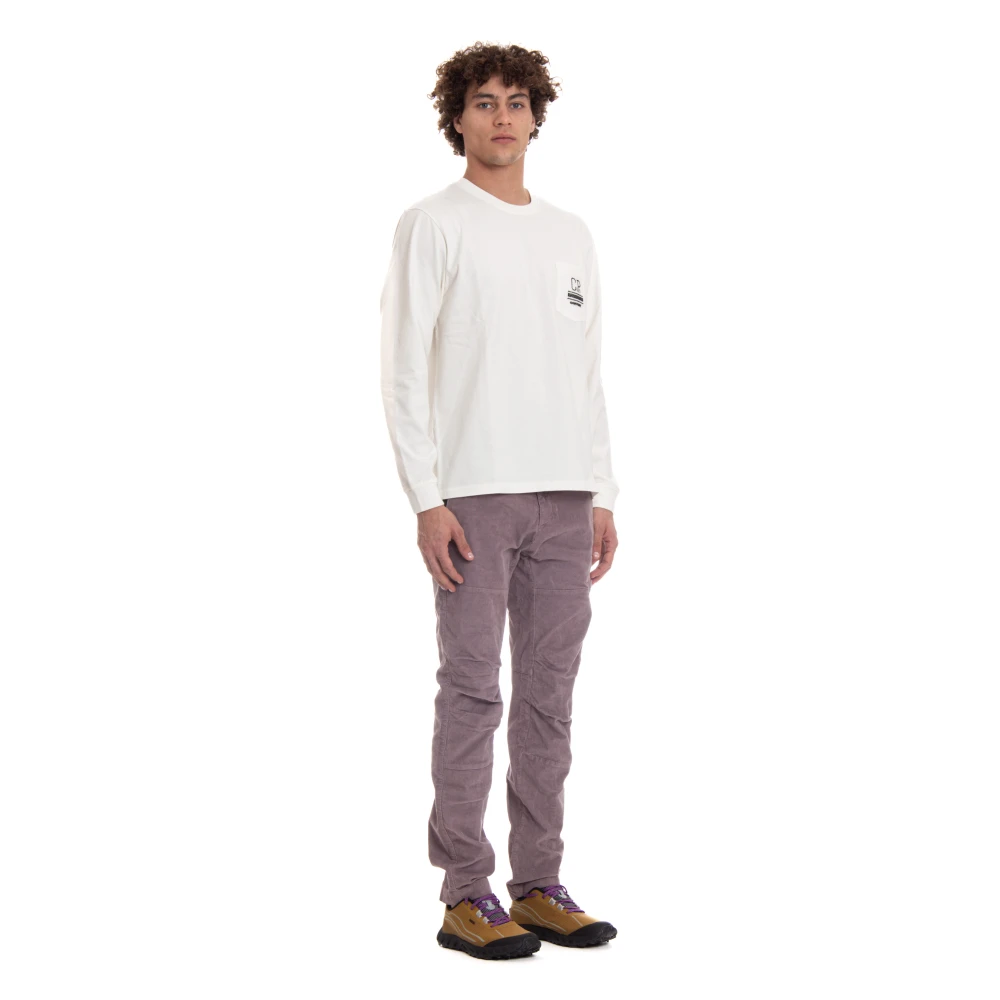 C.P. Company Witte Gekamd Katoenen T-shirt met Logo White Heren
