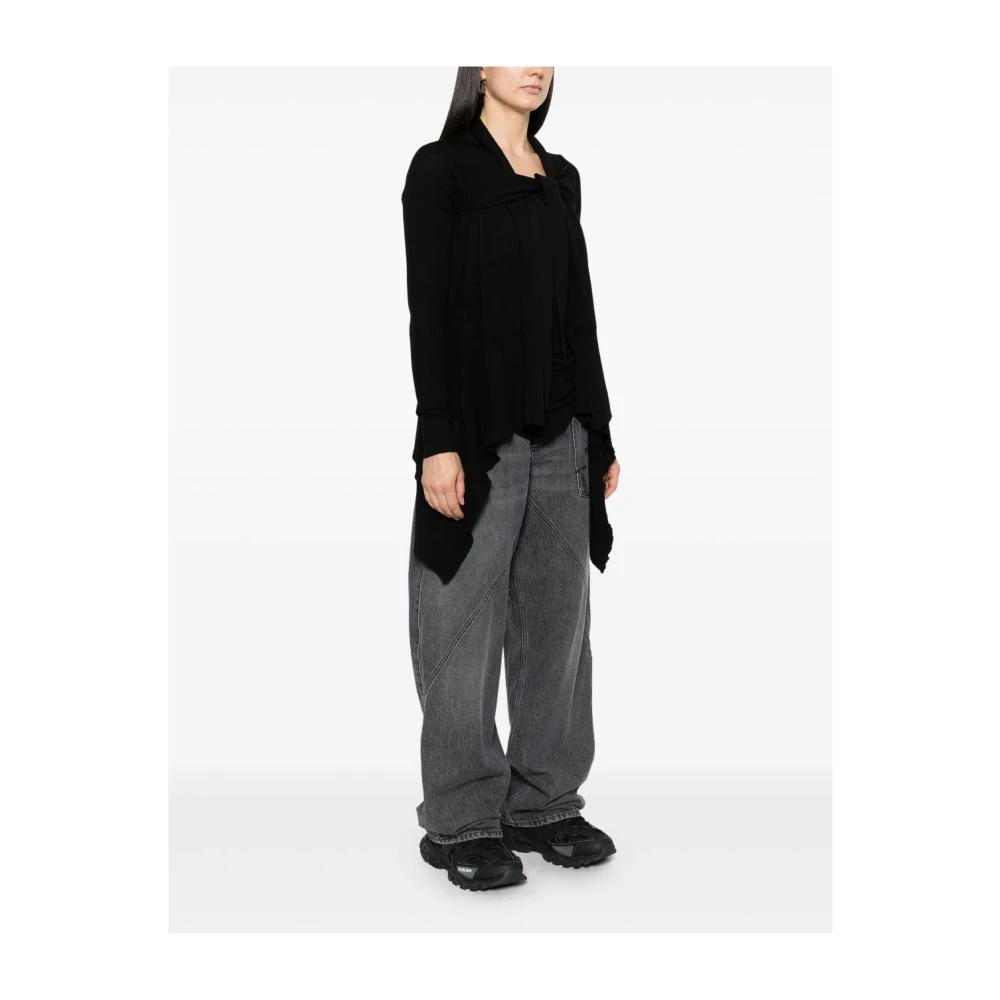 Rick Owens Gebreide wollen trui met knoopdetail Black Dames