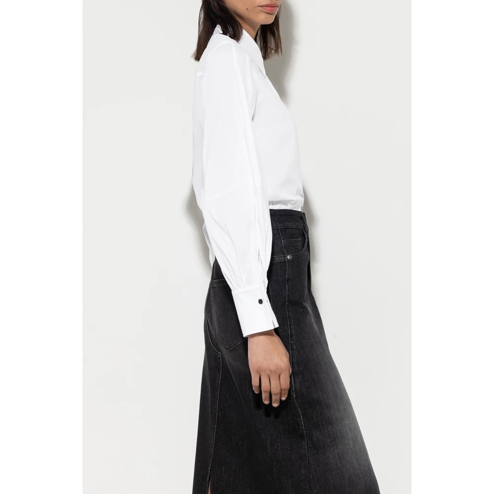LUISA CERANO Witte Blouse met Decoratieve Knopen White Dames